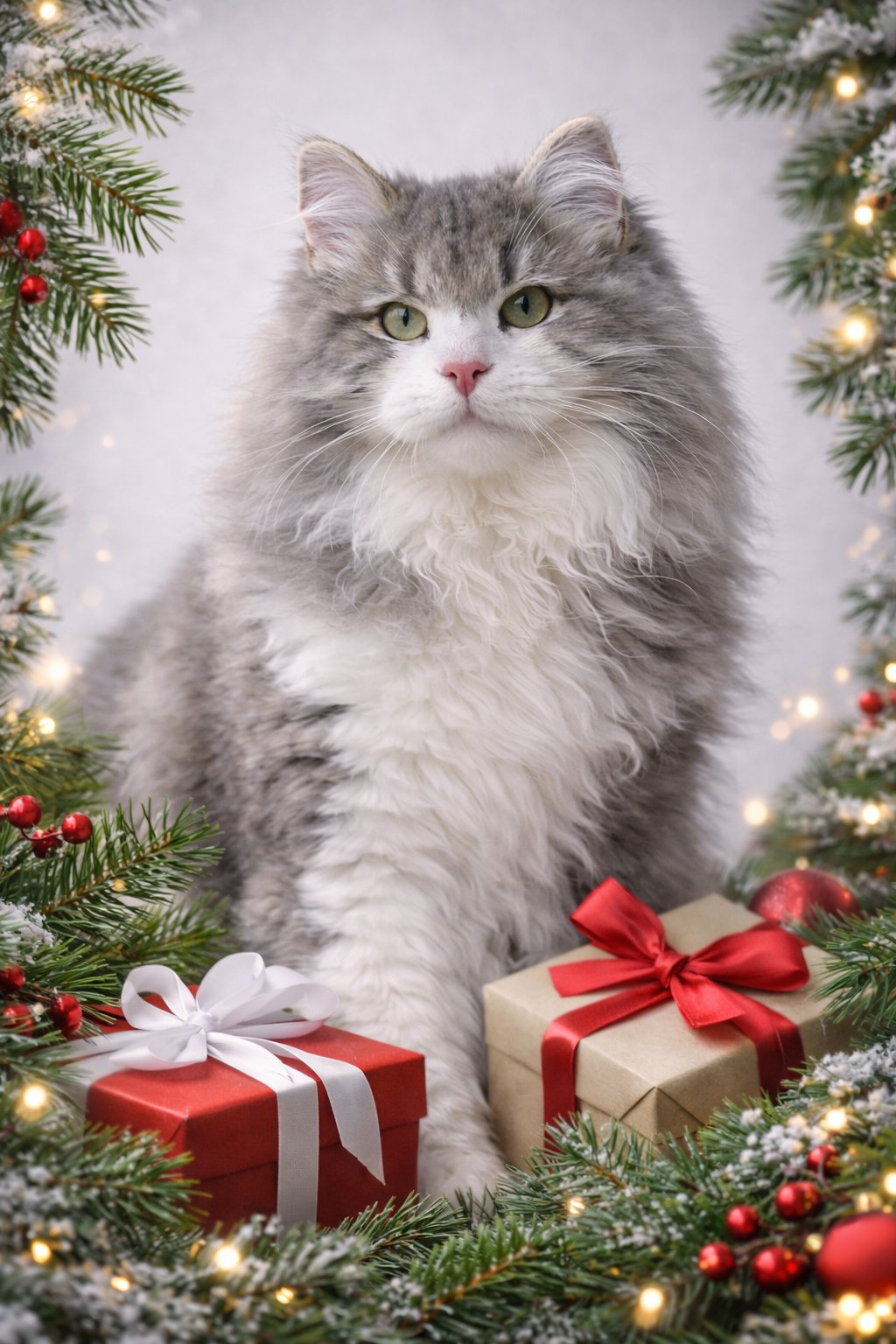 Chat sibérien au calme